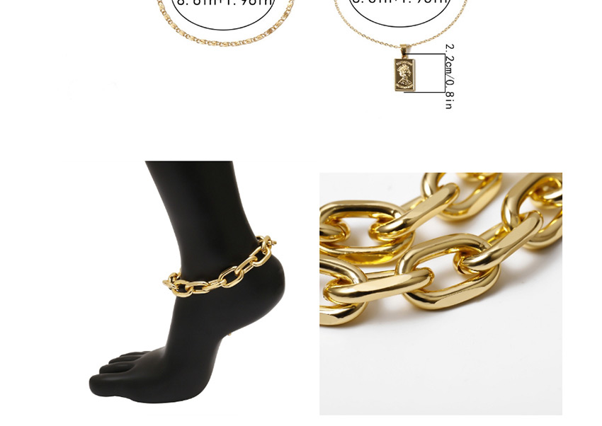 Fashion Golden Alloy Chain Anklet Set,Fashion Anklets