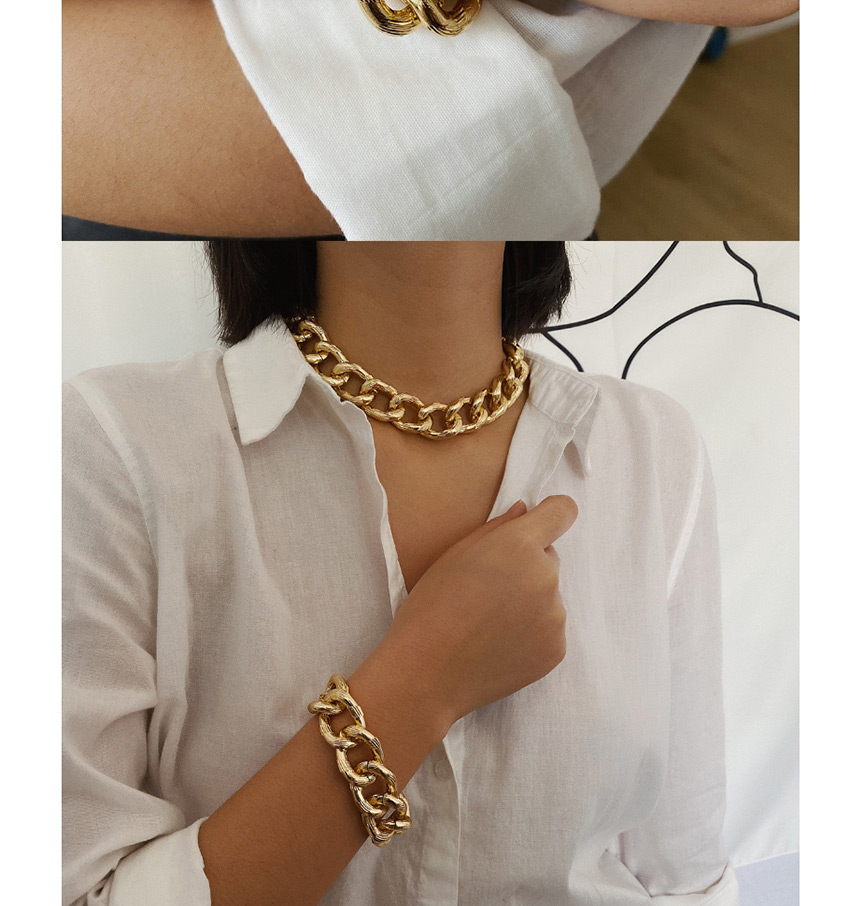 Fashion Golden Alloy Hollow Chain Alloy Bracelet Necklace Set,Jewelry Sets