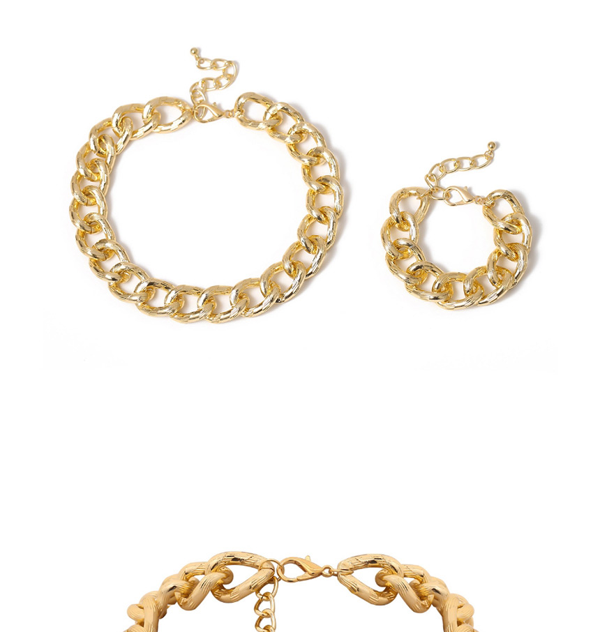 Fashion Golden Alloy Hollow Chain Alloy Bracelet Necklace Set,Jewelry Sets