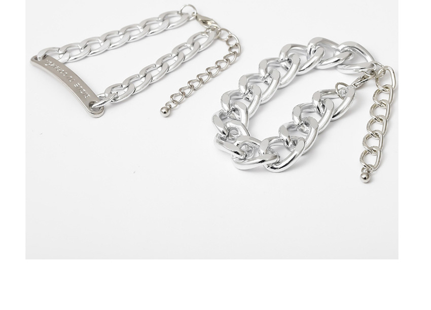 Fashion White K Suit Chain Square Letter Nameplate Alloy Bracelet,Bracelets Set