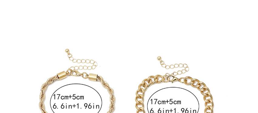 Fashion Golden Suit Metal Thick Chain Alloy Hollow Bracelet,Bracelets Set