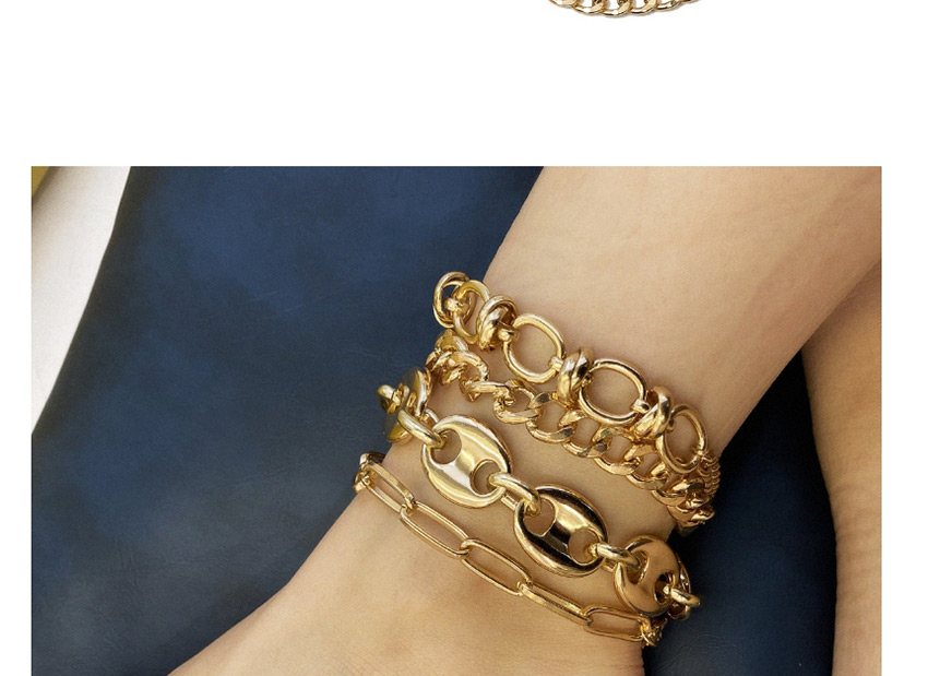 Fashion Golden Chain Alloy Hollow Anklet Set,Fashion Anklets