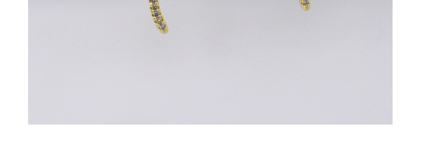 Fashion Golden S-shaped Micro-set Zircon Linear Wave Twist Earrings,Stud Earrings