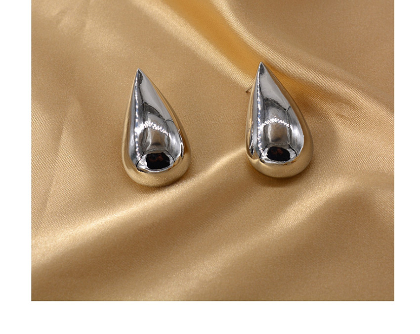 Fashion Silver Silver-plated Smooth Drop-shaped Alloy Stud Earrings,Stud Earrings