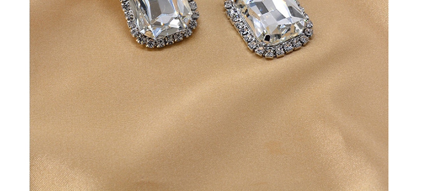 Fashion White Baguette Diamond Diamond Earrings,Stud Earrings