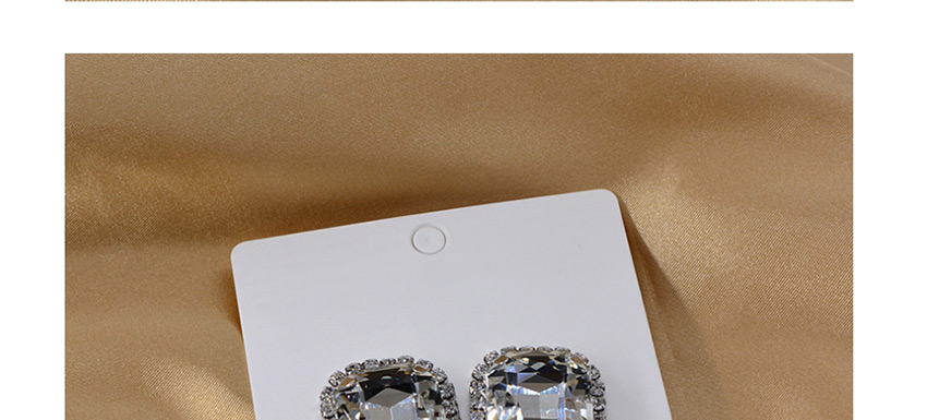 Fashion White Baguette Diamond Diamond Earrings,Stud Earrings
