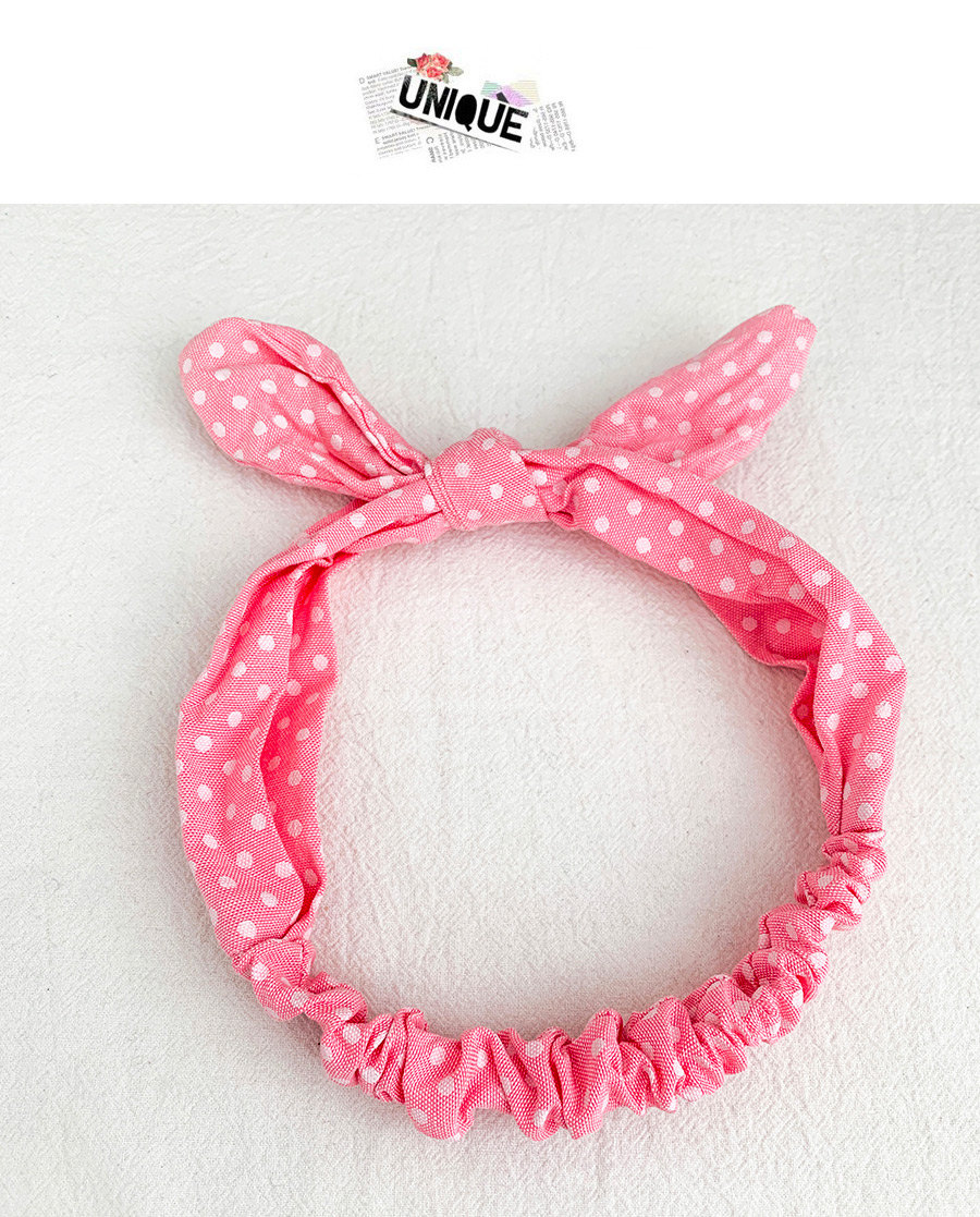 Fashion Pink Cloth Bow Wave Point Hair Band,Kids Accessories