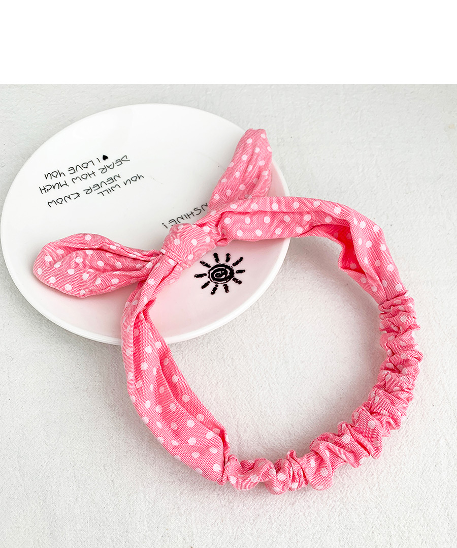 Fashion Pink Cloth Bow Wave Point Hair Band,Kids Accessories
