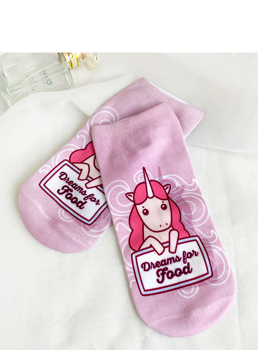 Fashion Pink Unicorn Straight Socks,Fashion Socks
