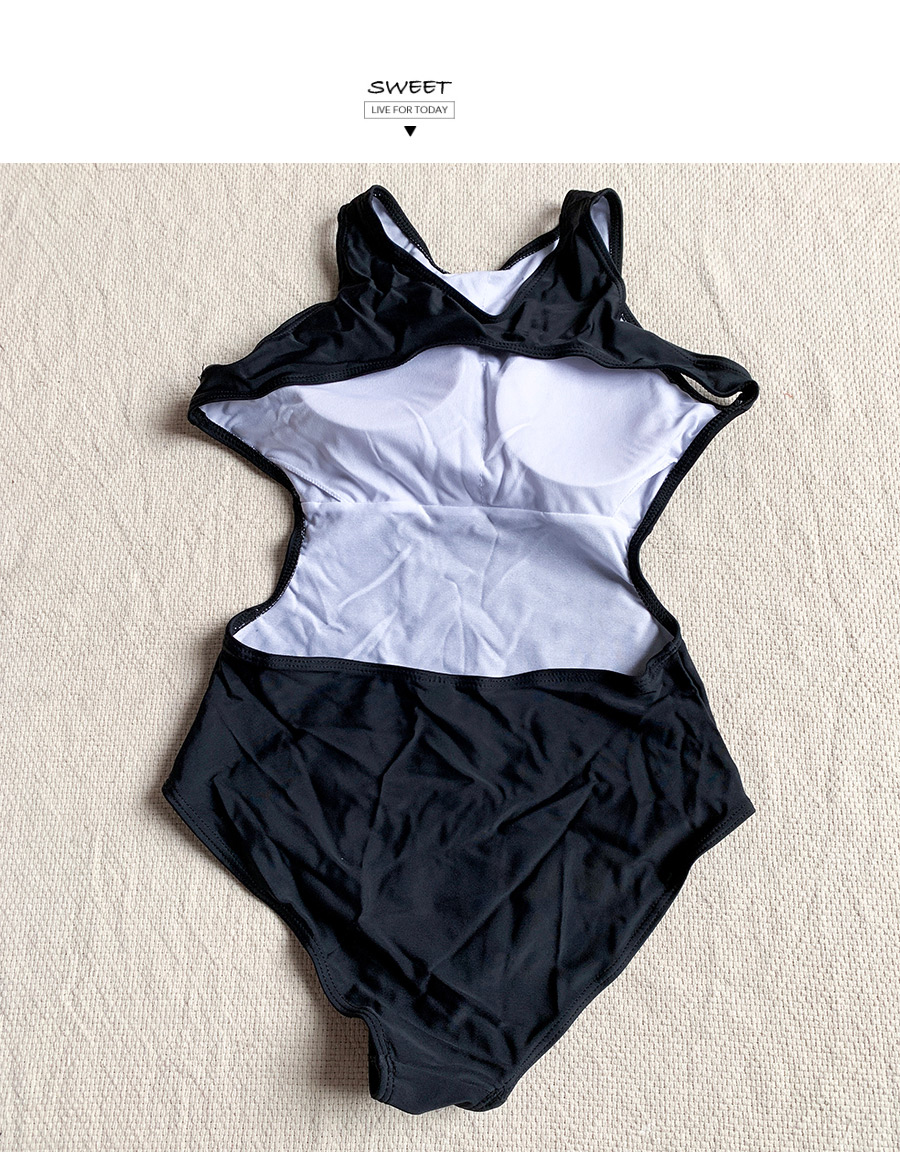 Fashion Black Alphabet Print Love One-piece Swimsuit,One Pieces