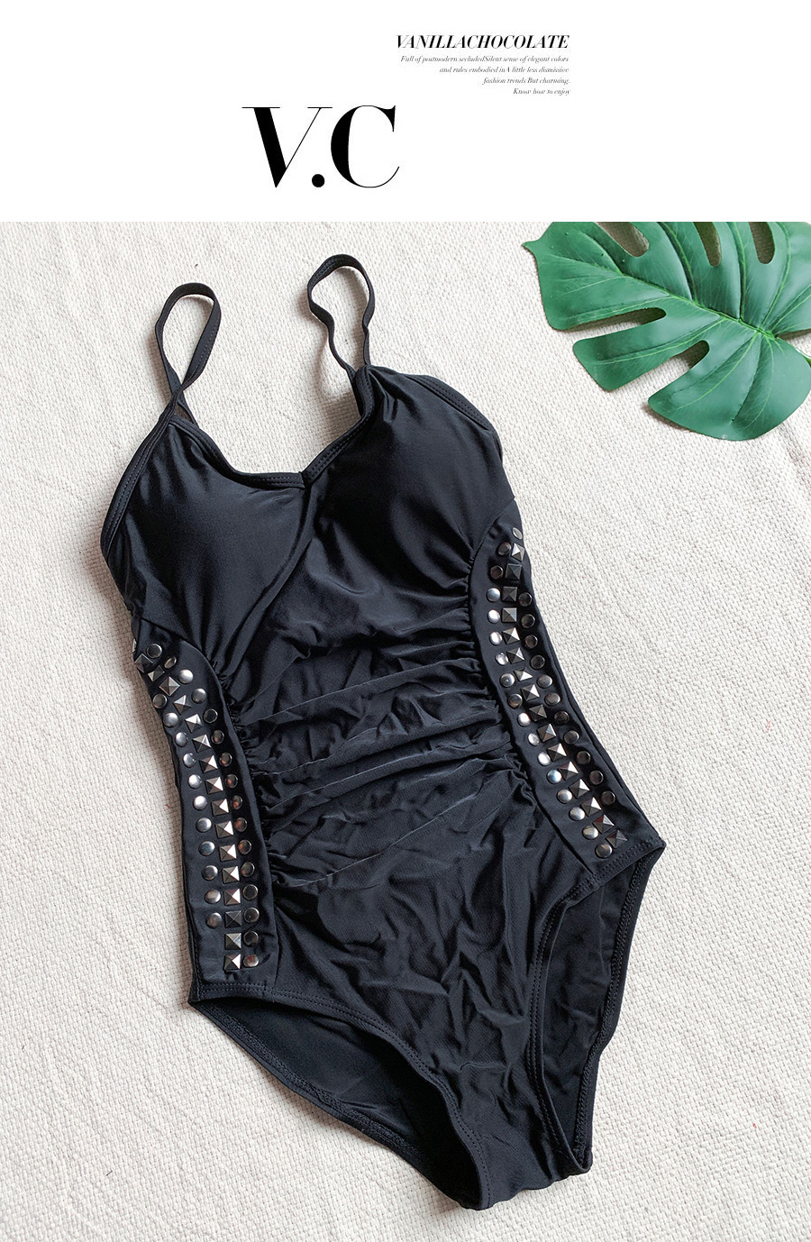 Fashion Black One Piece Swimsuit,One Pieces
