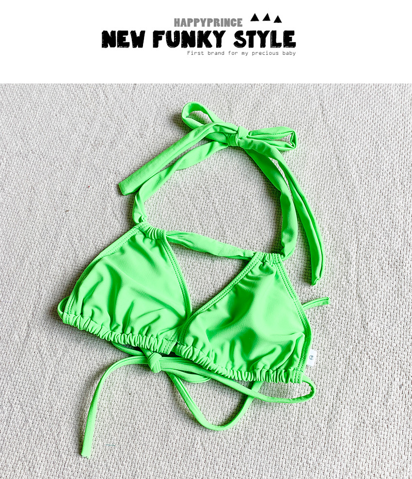 Fashion Fluorescent Green Tie Split Swimsuit,Bikini Sets