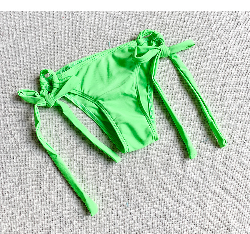 Fashion Fluorescent Green Tie Split Swimsuit,Bikini Sets