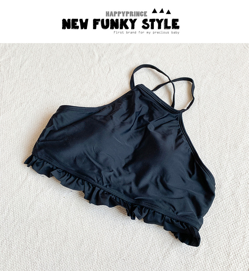 Fashion Black Printed Ruffle Split Swimsuit,Bikini Sets