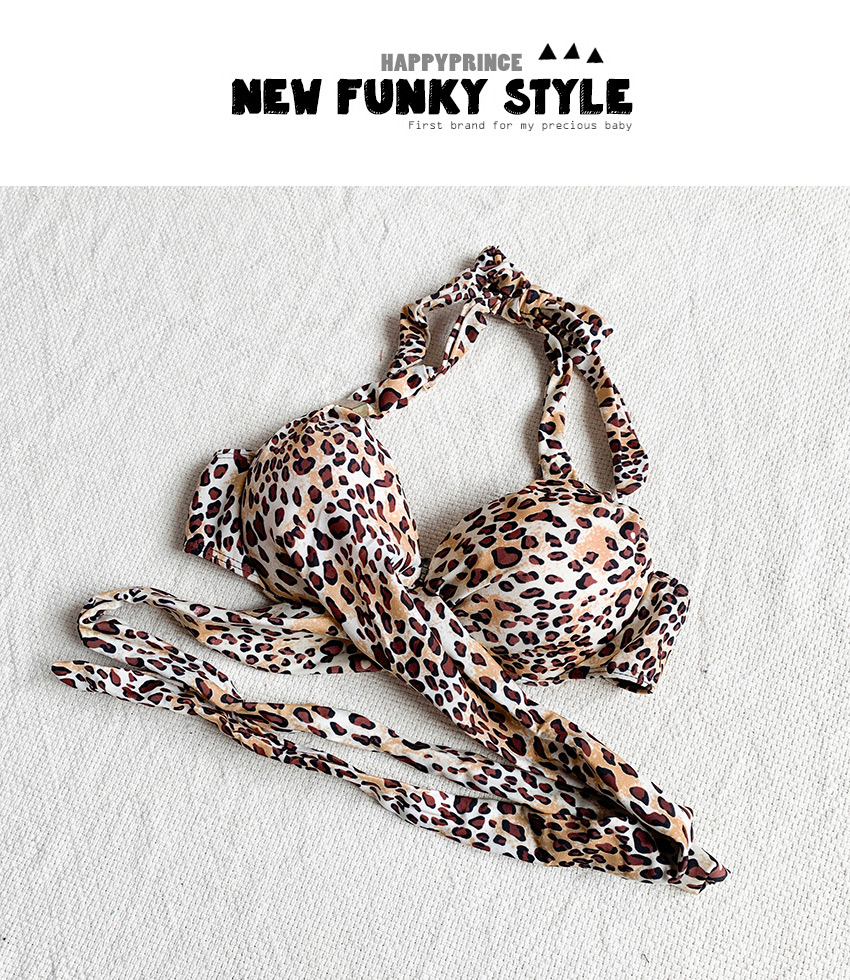 Fashion Color Leopard Tie Split Swimsuit,Bikini Sets