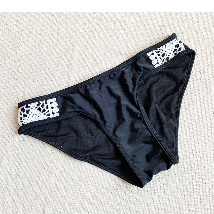 Fashion Black Lace Tie Split Swimsuit,Bikini Sets