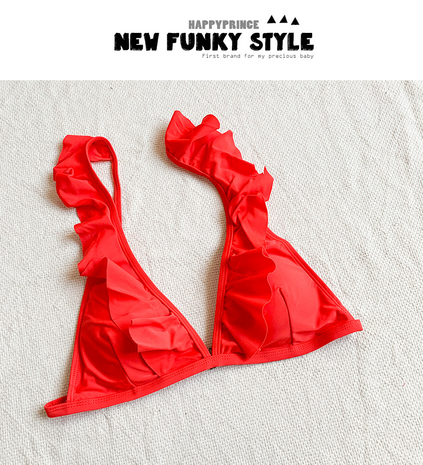 Fashion Red Ruffle Split Swimsuit,Bikini Sets