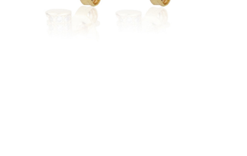 Fashion Gold-plated White Zirconium Small Studded Cross Earrings With Zirconium,Earrings