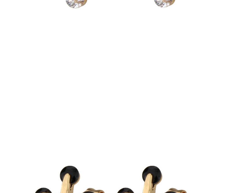 Fashion Gold-plated White Zirconium Cu Plated Small Zircon Earrings,Earrings