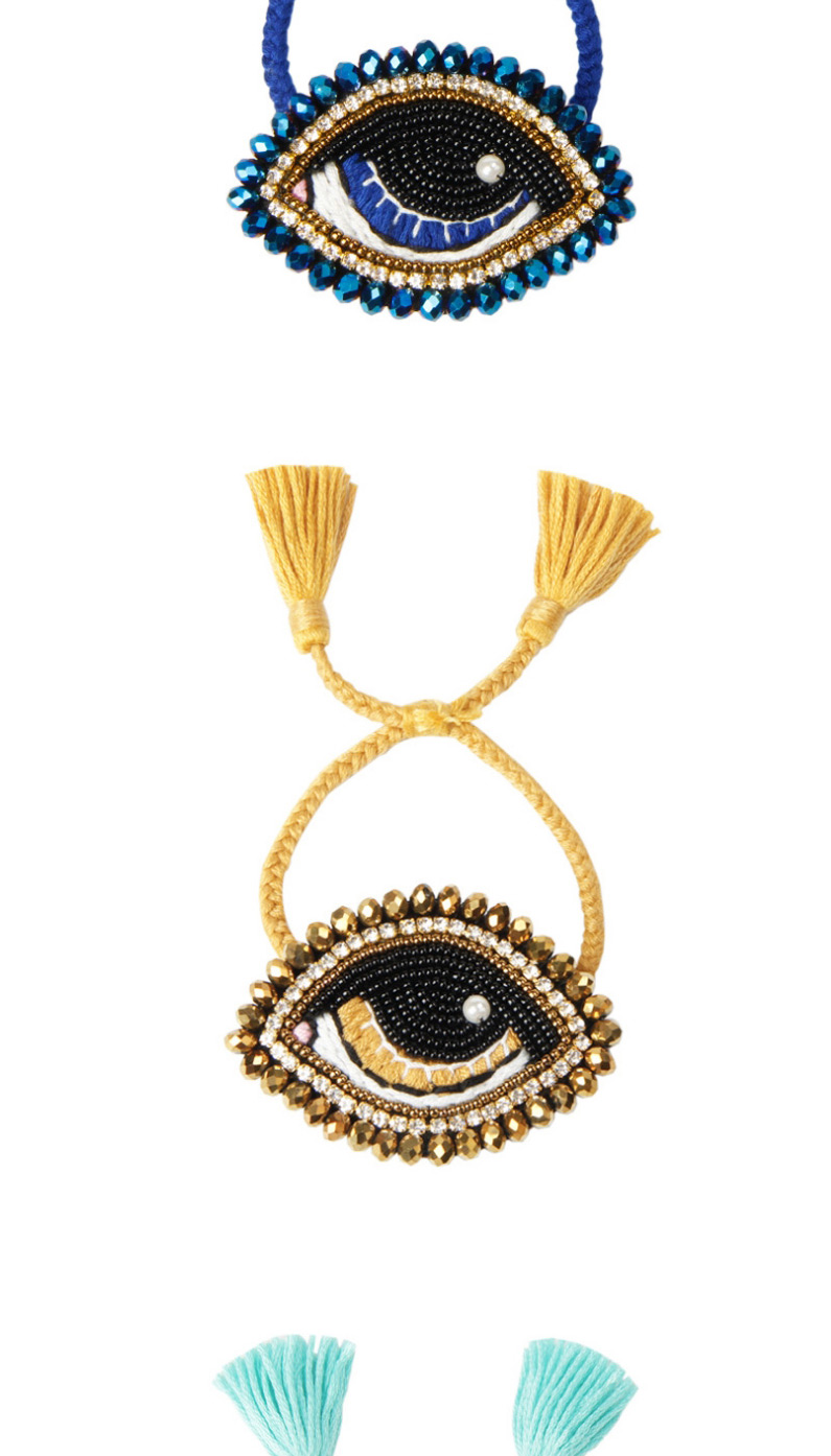 Fashion Gray Imported Rice Beads Woven Eye Crystal Tassel Bracelet,Beaded Bracelet