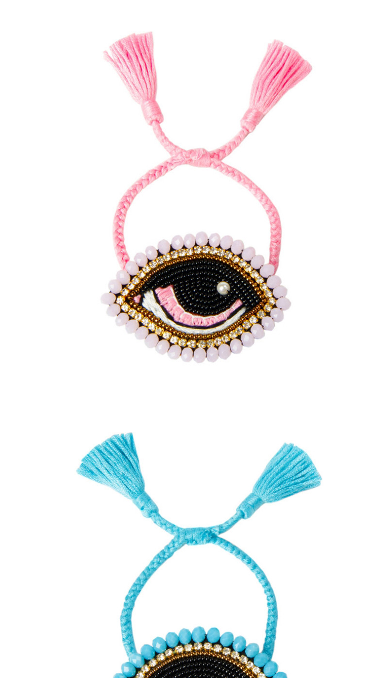 Fashion Khaki Imported Rice Beads Woven Eye Crystal Tassel Bracelet,Beaded Bracelet