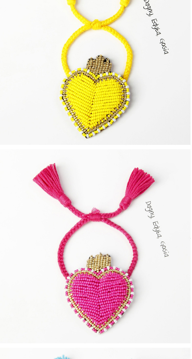 Fashion Pink Love Hit Color Rice Beads Hand-woven Tassel Bracelet,Beaded Bracelet