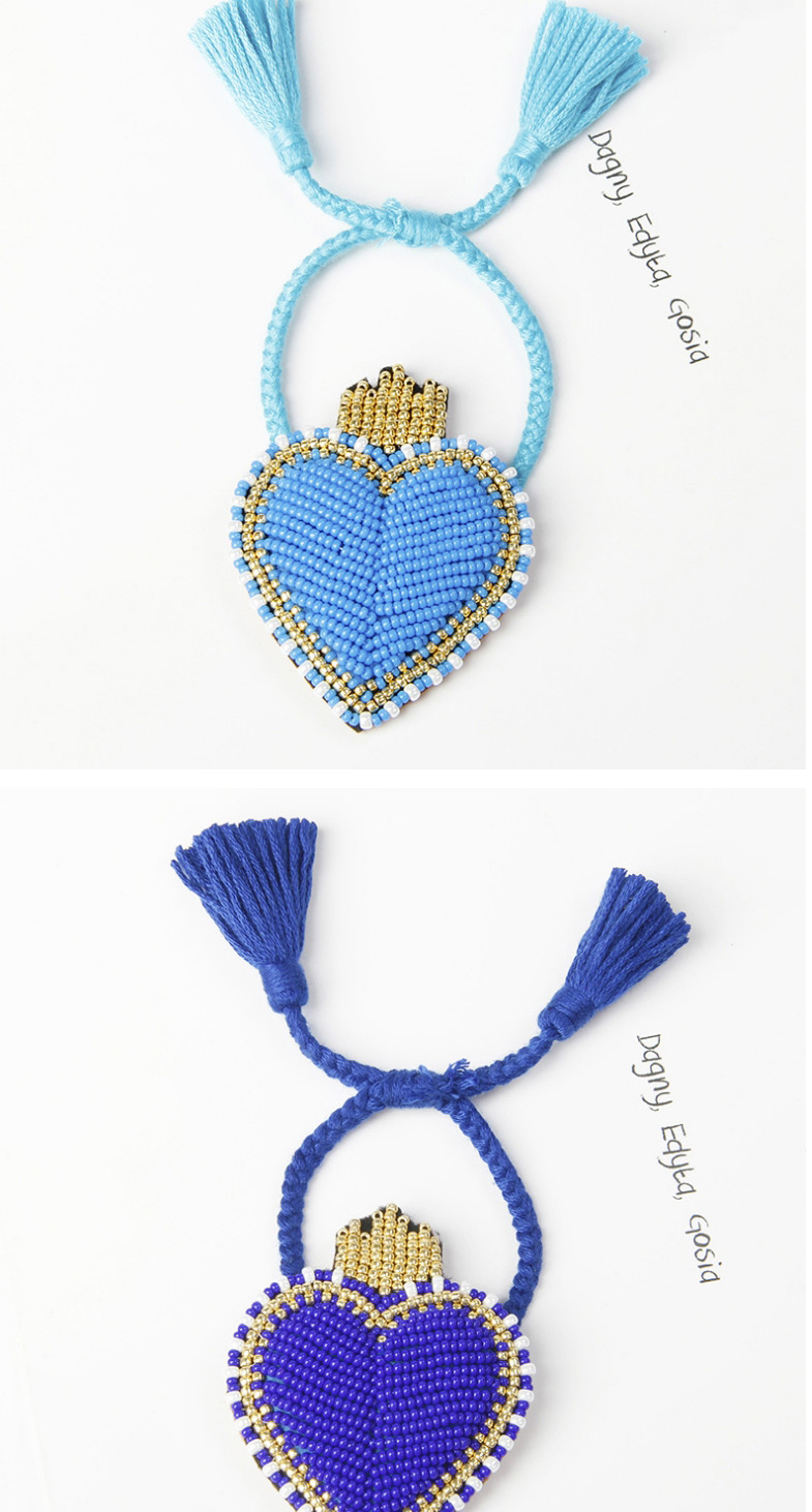 Fashion Sky Blue Love Hit Color Rice Beads Hand-woven Tassel Bracelet,Beaded Bracelet