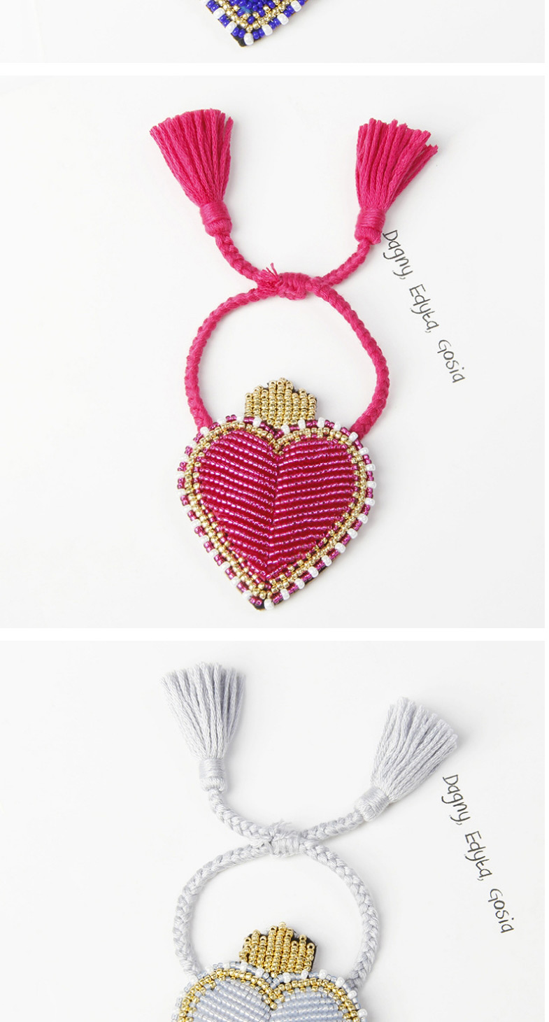 Fashion Pink Love Hit Color Rice Beads Hand-woven Tassel Bracelet,Beaded Bracelet