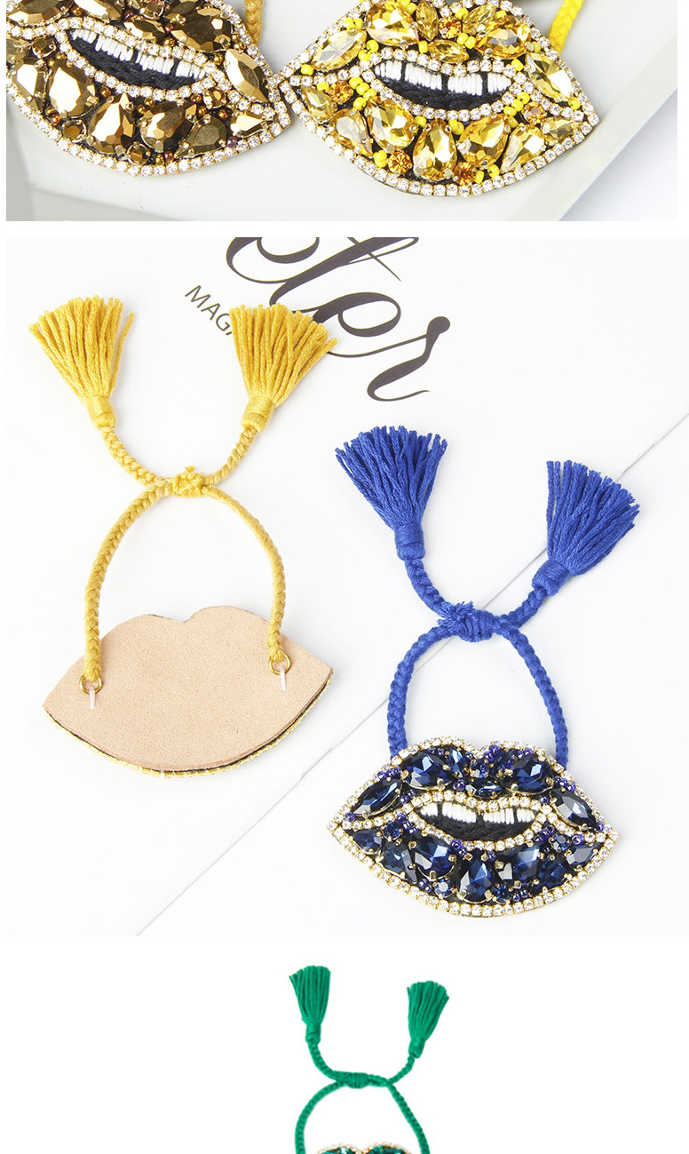 Fashion Royal Blue Gold-plated Tassel Bracelet With Diamonds,Fashion Bracelets