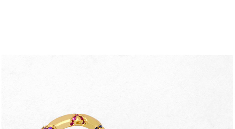 Fashion Golden Cu-plated Zircon Cross-cut Ring,Rings
