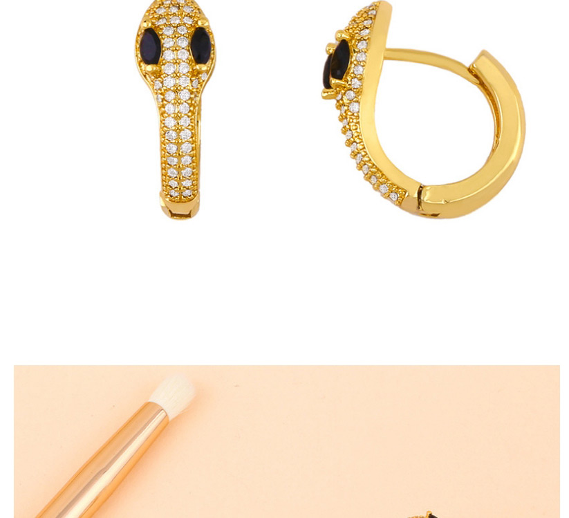 Fashion Black Snake Diamond Alloy Earrings,Earrings