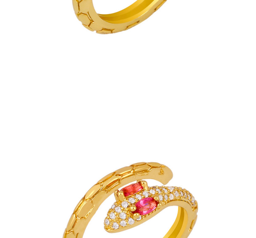 Fashion Black Adjustable Snake Ring With Diamond Opening,Rings