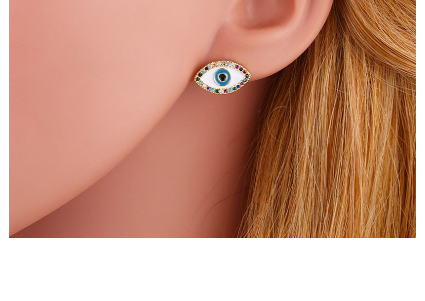 Fashion Small Eyes Dripping Eye Diamond Stud Earrings,Earrings