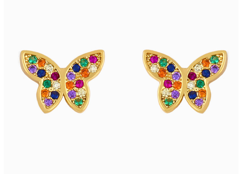 Fashion Butterfly Butterfly Studded Alloy Stud Earrings,Earrings