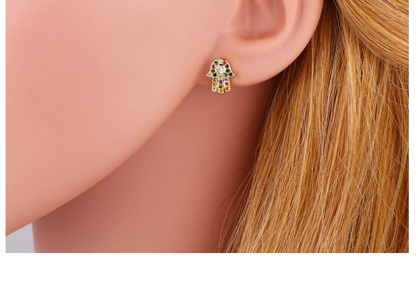 Fashion Palm Gold Alloy Stud Earrings,Earrings