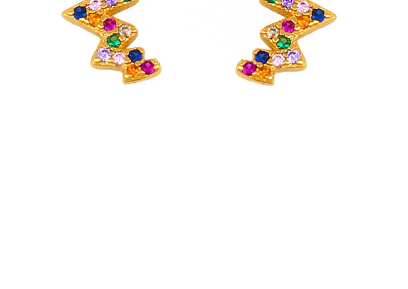 Fashion Wave Irregular Earrings With Wavy Diamonds,Earrings