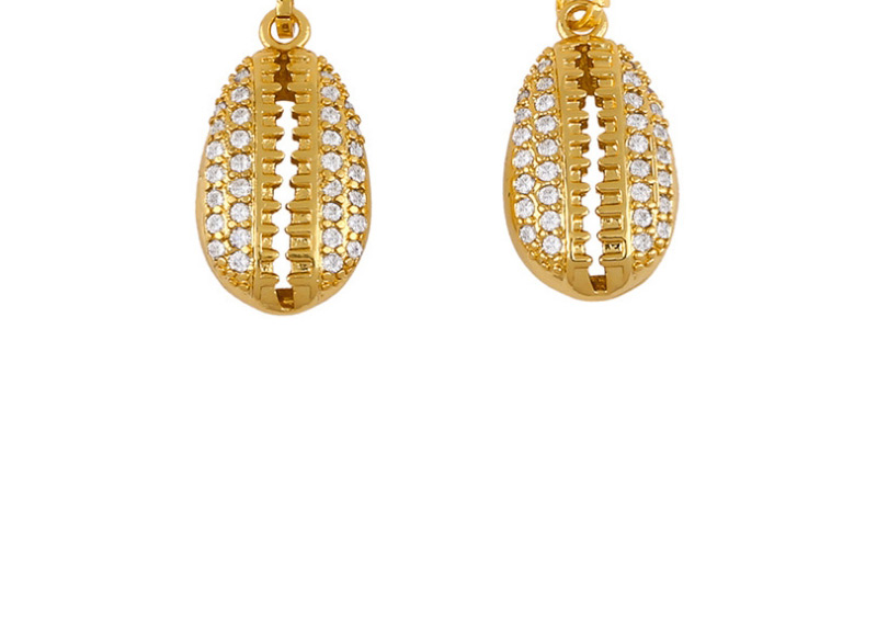 Fashion Shell Shell And Diamond Geometric Alloy Earrings,Earrings