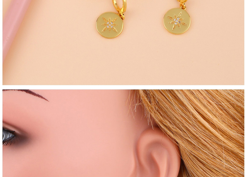Fashion Shell Shell And Diamond Geometric Alloy Earrings,Earrings