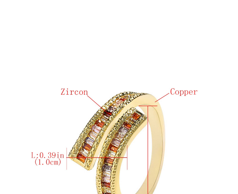 Fashion Golden Copper Micro Set Zircon Opening Adjustable Ring,Rings