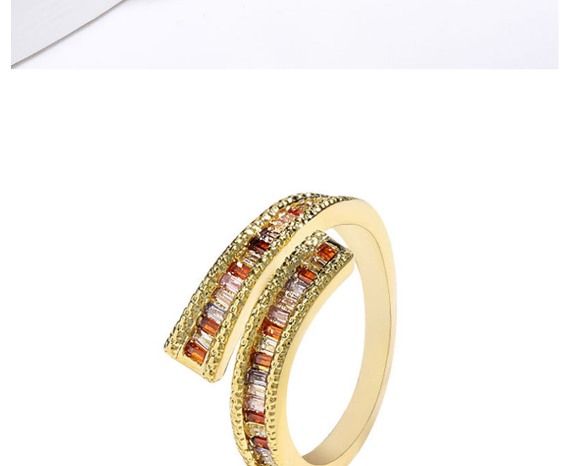 Fashion Golden Copper Micro Set Zircon Opening Adjustable Ring,Rings