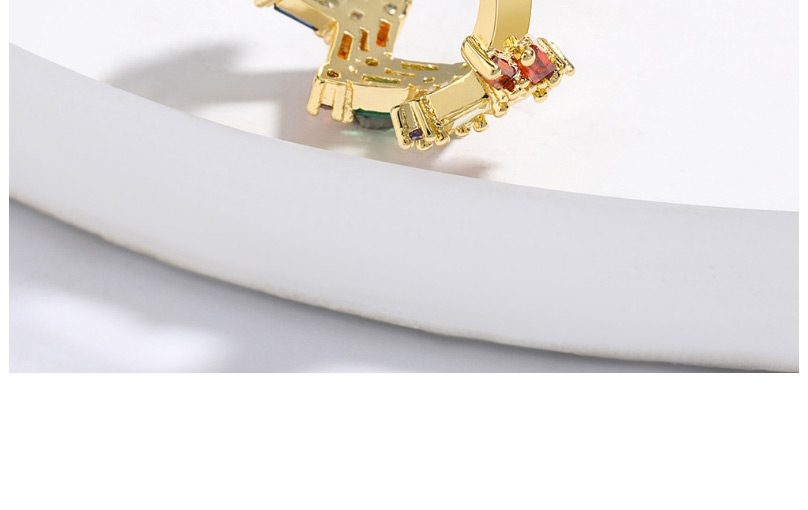Fashion Golden Crown Cubic Micro Set Inlaid Zircon Opening Adjustable Ring,Rings