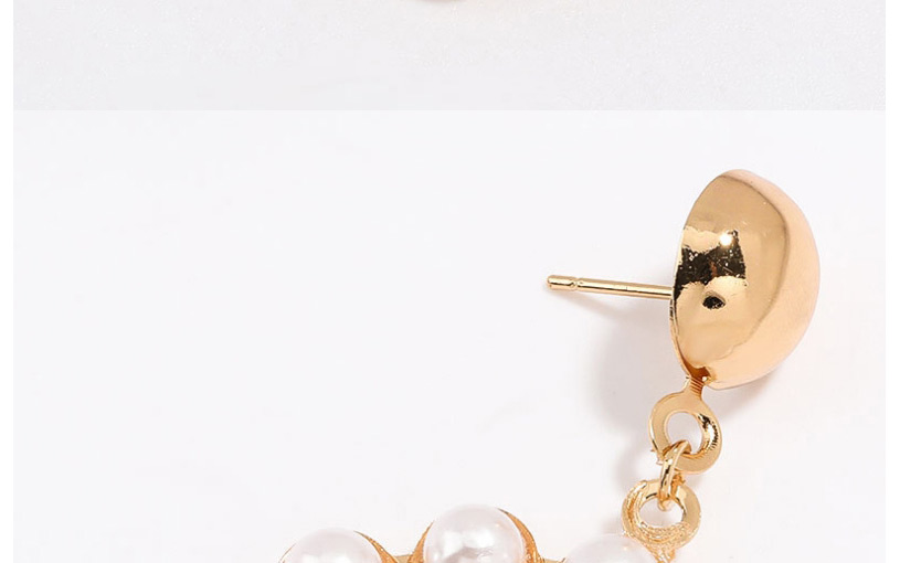 Fashion Golden Round Alloy Earrings With Pearls,Drop Earrings