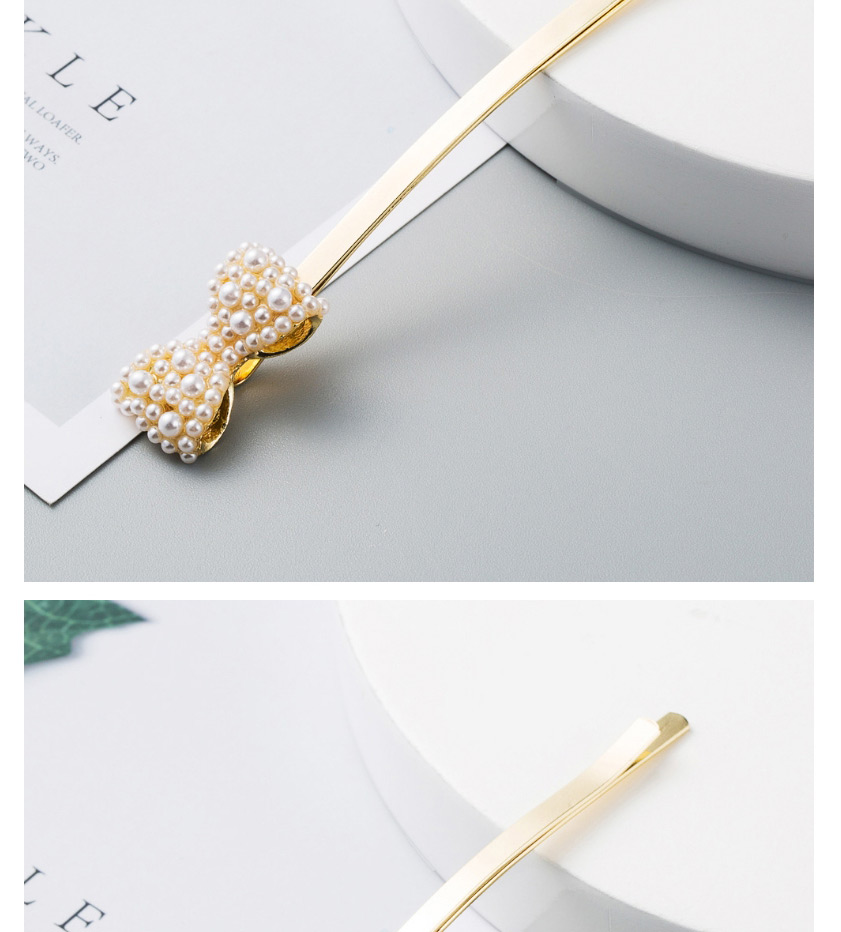 Fashion Bow Pearl Butterfly And Gold Hair Clip,Hairpins
