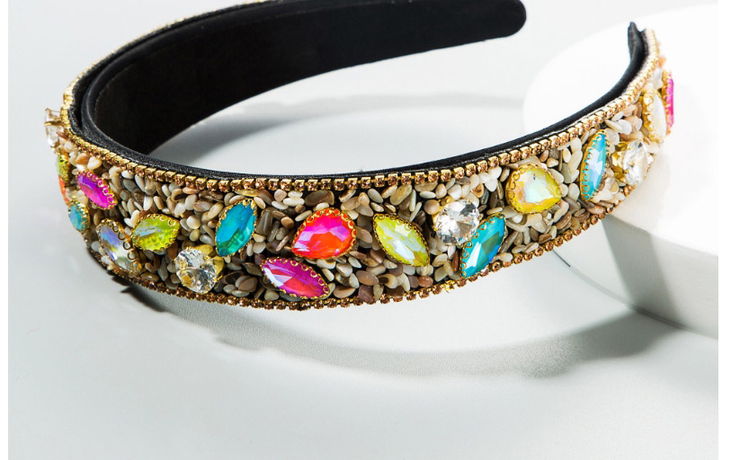 Fashion Color Wide-edge Crystal Alloy Headband,Head Band