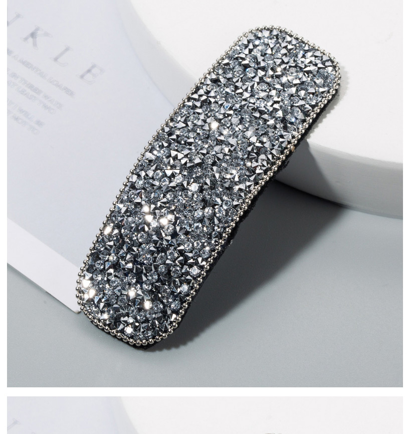 Fashion Golden Rectangle Alloy Hair Clip With Diamonds,Hairpins