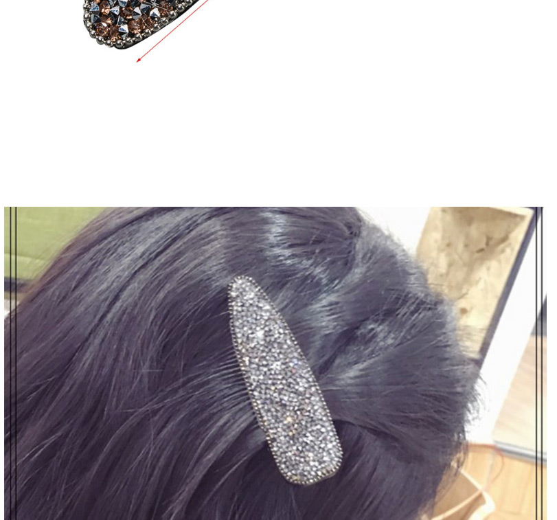 Fashion Black Drop-shaped Starry Sky Full Of Diamonds,Hairpins