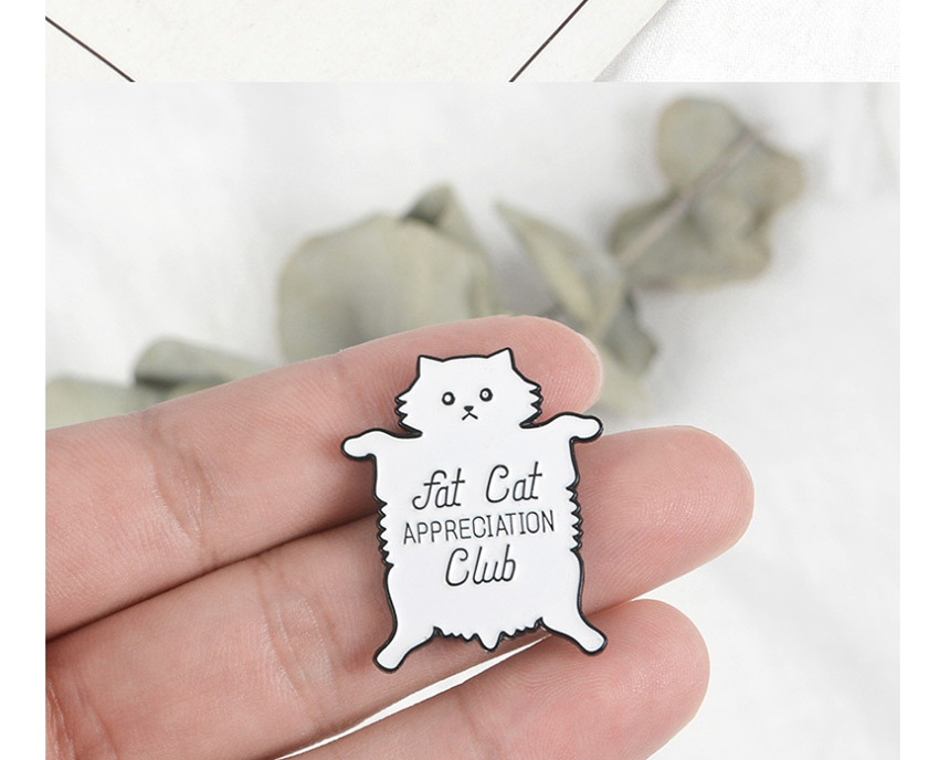 Fashion White Cat Enamel Alphabet Pin,Korean Brooches