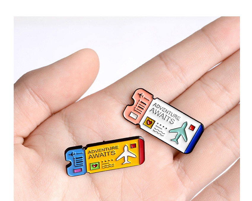 Fashion White Air Ticket Hit Color Alloy Oil Drop Brooch,Korean Brooches