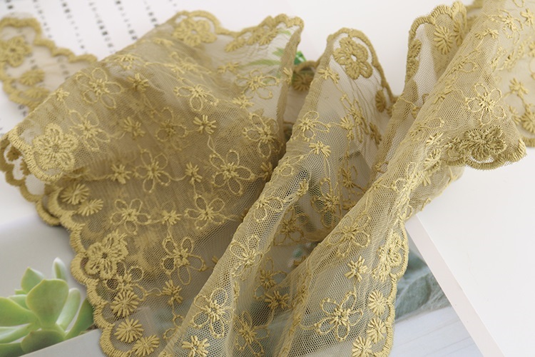 Fashion Light Army Green Full Lace Flower Triangle Scarf,Thin Scaves