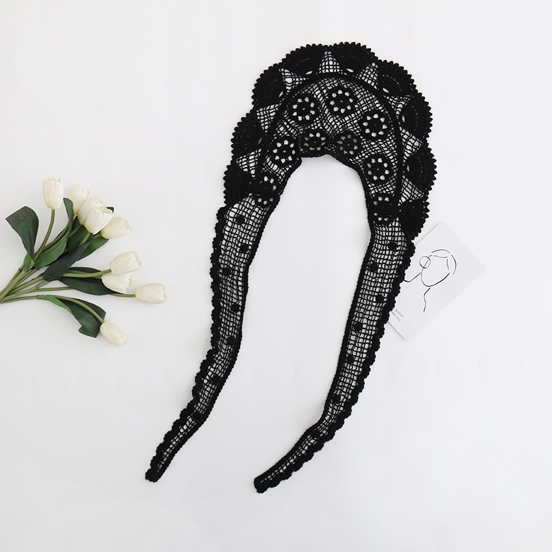 Fashion Black Cotton Lace Lace Hollow Scarf Fake Collar,Thin Scaves